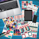 2 Sets Planner Sticker Business Fitness Day Theme Planning Sticker(8 Sheets / set)