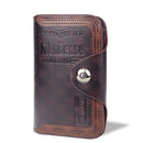 Menbense Short Fashion Leisure Magnetic Buckle Large Capacity 3 Fold Male Wallet(Black)