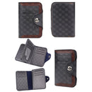 Menbense Short Fashion Leisure Magnetic Buckle Large Capacity 3 Fold Male Wallet(Black)