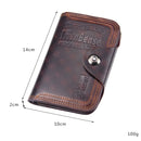 Menbense Short Fashion Leisure Magnetic Buckle Large Capacity 3 Fold Male Wallet(Black)