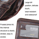 Menbense Short Fashion Leisure Magnetic Buckle Large Capacity 3 Fold Male Wallet(Black)