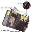 Menbense Short Fashion Leisure Magnetic Buckle Large Capacity 3 Fold Male Wallet(Black)