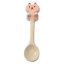 4 PCS Cartoon Tableware Ceramic Coffee Cup Hanging Spoon(Pink Pig)