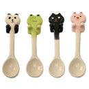 4 PCS Cartoon Tableware Ceramic Coffee Cup Hanging Spoon(Pink Pig)