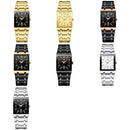 FNGEEN 3627 Waterproof Calendar Men Square Watch(White Steel White Surface)