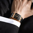 FNGEEN 3627 Waterproof Calendar Men Square Watch(White Steel White Surface)