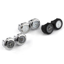 Aluminum Alloy Plating Motorcycle Handlebar Clock(Black Shell White Background)