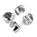 Aluminum Alloy Plating Motorcycle Handlebar Clock(Black Shell White Background)
