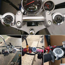 Aluminum Alloy Plating Motorcycle Handlebar Clock(Black Shell White Background)