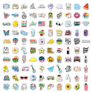 2 Sets 100 Pieces/Set Small Fresh Stickers Travel Waterproof Skateboard Guitar Stickers