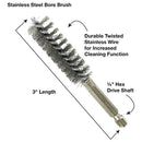 38 PCS / Set Stainless Steel Wire Pipe Brush Nylon Copper Wire Hex Rod Tool Cleaning Brush(Blue)