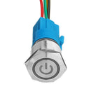 2 PCS 19mm Car Modified Metal Waterproof Button Flat Switch With Light, Color: Self-lock Red Light
