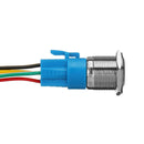 2 PCS 19mm Car Modified Metal Waterproof Button Flat Switch With Light, Color: Self-lock Green Light
