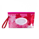 5 PCS Baby EVA Wet Wipes Bag Portable Flip Removable Sanitary Wet Wipes Bag(Red Flower)
