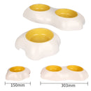 2 PCS Pet Egg Yolk Bowl Anti-Knocking Dog Cat Bowl, Style: Double Bowl