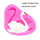 2 PCS Swan Baking Silicone Mould Cake Decorating Mould(Pink)