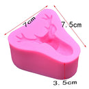 2 PCS Deer Head Silicone Fondant Cake Mold(Pink)