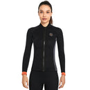 DIVE&SAIL 3mm Long Sleeve Thermal Diving Suit Cold Protection Surf Suit, Size: S(Women Black)