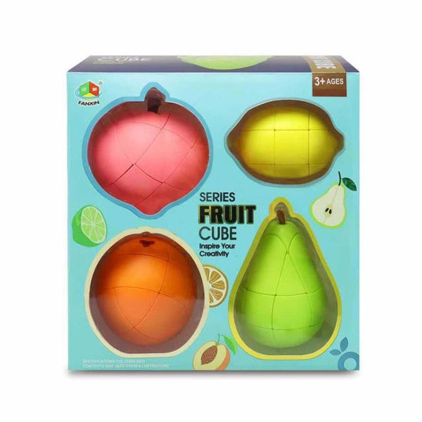 FanXin Fruit 3x3x3 Magic Cube Educational Cube Toys for Children,Style: Peach Pear Orange Lemon Set