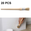 20 PCS Round Head Long Handle Paintbrush Bristle Wood Handle Brush, Diameter: 20mm