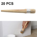 20 PCS Round Head Long Handle Paintbrush Bristle Wood Handle Brush, Diameter: 30mm