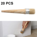 20 PCS Round Head Long Handle Paintbrush Bristle Wood Handle Brush, Diameter: 40mm