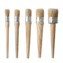 20 PCS Round Head Long Handle Paintbrush Bristle Wood Handle Brush, Diameter: 40mm