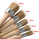 20 PCS Round Head Long Handle Paintbrush Bristle Wood Handle Brush, Diameter: 40mm
