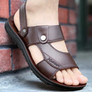 Non-slip Outer Wear Dual-use Sandals Slippers Men Casual Beach Shoes, Size: 44(Coffee Brown)