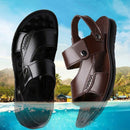 Non-slip Outer Wear Dual-use Sandals Slippers Men Casual Beach Shoes, Size: 44(Black)