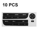 10 PCS Car Button Repair Sticker AC Central Control Sticker(H 14 Key)