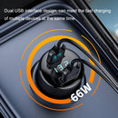 Multifunctional Cigarette Lighter Dual USB Fast Charge Digital Display Car Charger 66W + 40W