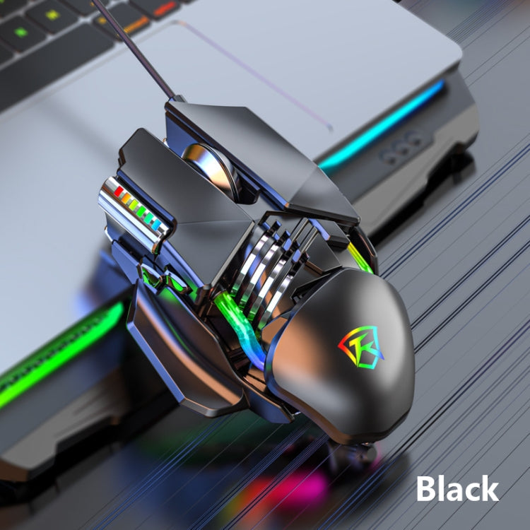 Taijia P3 6 Keys RGB Lighting Adjustable Wired Mouse(Black)