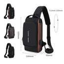 Men Multifunctional Waterproof Password Anti-theft Chest Bag(Gray Brown)