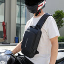 Men Multifunctional Waterproof Password Anti-theft Chest Bag(Gray Brown)