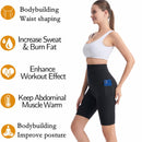 Women High Waist Breasted Hip Lifting Pants With Pocket, Color: PU Blue 5-point, Size: M