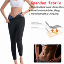 Women High Waist Breasted Hip Lifting Pants With Pocket, Color: PU Blue 5-point, Size: M