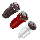 3 PCS Phone Fast Charging Convert Plug Dual USB Interface Car Charger(Digital Display Red)