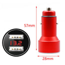 3 PCS Phone Fast Charging Convert Plug Dual USB Interface Car Charger(Digital Display Red)