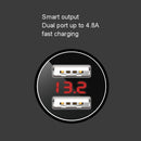 3 PCS Phone Fast Charging Convert Plug Dual USB Interface Car Charger(Digital Display Red)