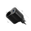 2 PCS Home Cigarette Lighter Socket Car Power Converter, Plug Specifications:US Plug