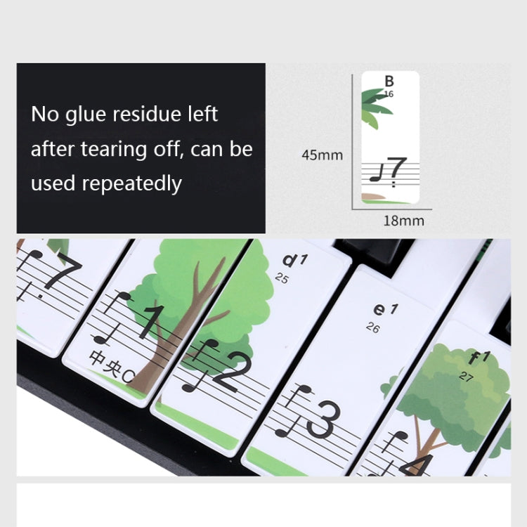 M52 88/76/61/54/49 Keys Piano Keyboard Stickers(Giraffe)