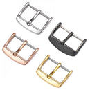 10 PCS IP Plated Stainless Steel Pin Buckle Watch Accessories, Color: Black 16mm