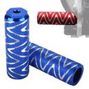 FMFXTR Bicycle Back Seat Foot Pedal Universal Back Rear Post, Color: Blue Small Hole Short