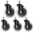 5 PCS Furniture PU Universal Plug Caster Office Chair Mute Wheel, Size: 3 Inch