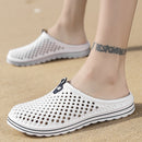 X902 Summer Beach Shoes Non-slip Flip Llops Couple Slippers Men Hole Shoes, Size: 38(White)