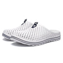 X902 Summer Beach Shoes Non-slip Flip Llops Couple Slippers Men Hole Shoes, Size: 40(White)