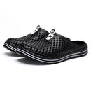 X902 Summer Beach Shoes Non-slip Flip Llops Couple Slippers Men Hole Shoes, Size: 40(Black)
