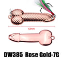 10 PCS Metal Scale Sequins Simulation Fishing Lure, Specification: 7g(Rose Gold With Hook)