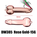 10 PCS Metal Scale Sequins Simulation Fishing Lure, Specification: 15g(Rose Gold With Hook)